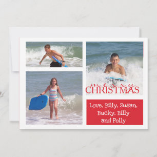 Red and Green Stripe MULTI Double Sided Photo Card