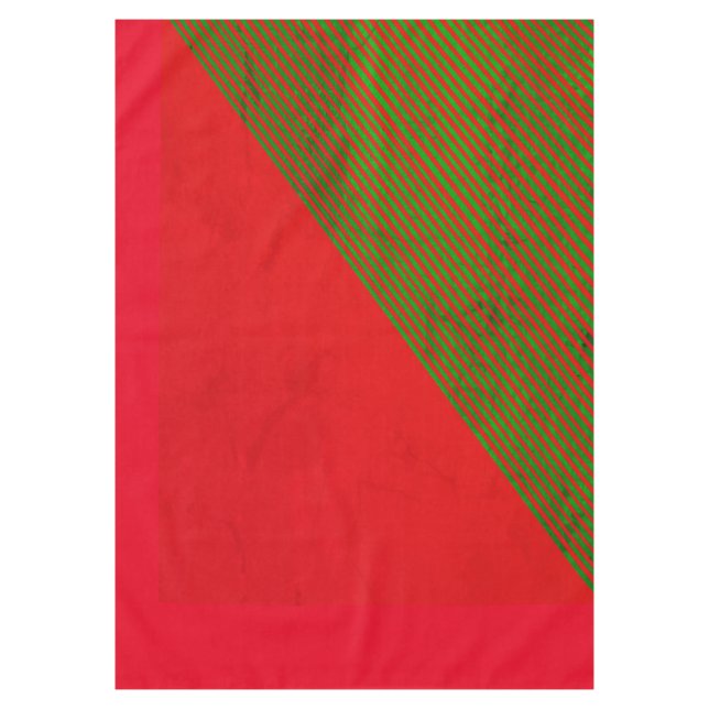 Red and Green Stripe Tablecloth (Front)