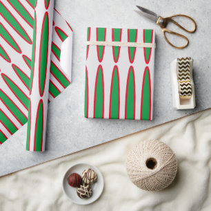 Red and Green Stripe Wrapping Paper