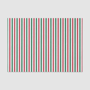 Red and Green Striped Pattern Tissue Paper