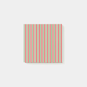 Red and Green Striped Post-It Notes