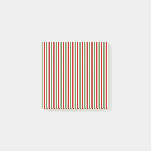 Red and Green Striped Post-It Notes (Front)