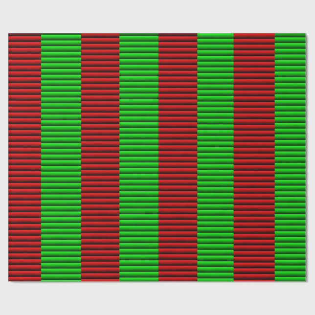 Red and Green Striped Wrapping Paper (Flat)