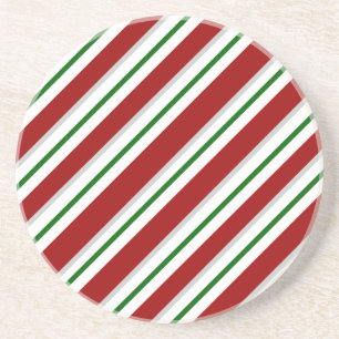 Red and Green Stripes Coaster