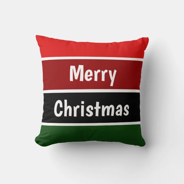 Red And Green Stripes Cushion (Front)