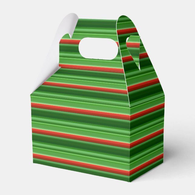 Red and Green Stripes   Favour Box (Front Side)