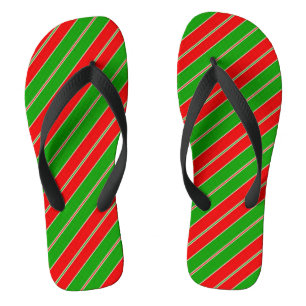 Red and Green Stripes Jandals