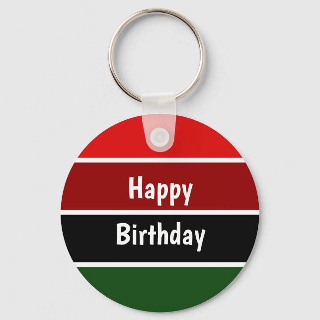 Red And Green Stripes Key Ring (Front)