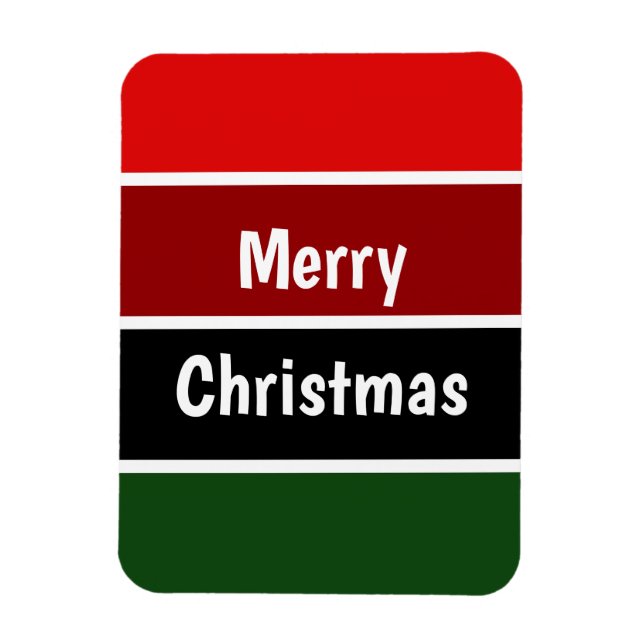 Red And Green Stripes Magnet (Vertical)