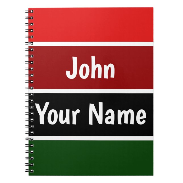 Red And Green Stripes Notebook (Front)