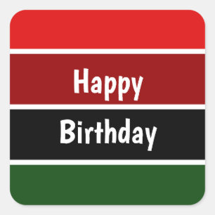 Red And Green Stripes Square Sticker