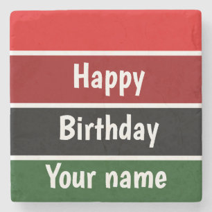 Red And Green Stripes Stone Coaster