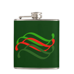 Red and green swirls Flask