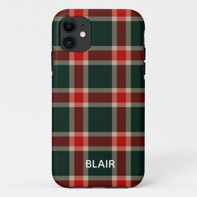 Red and Green Tartan Phone Case (Back)