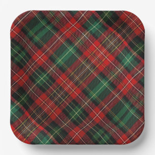 Red and Green Tartan Plaid Paper Plate