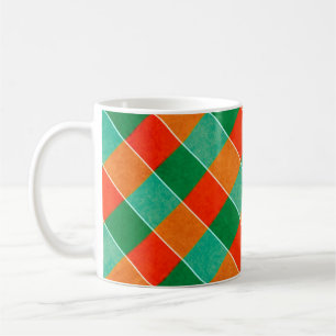 Red and green tartan plaid pattern coffee mug