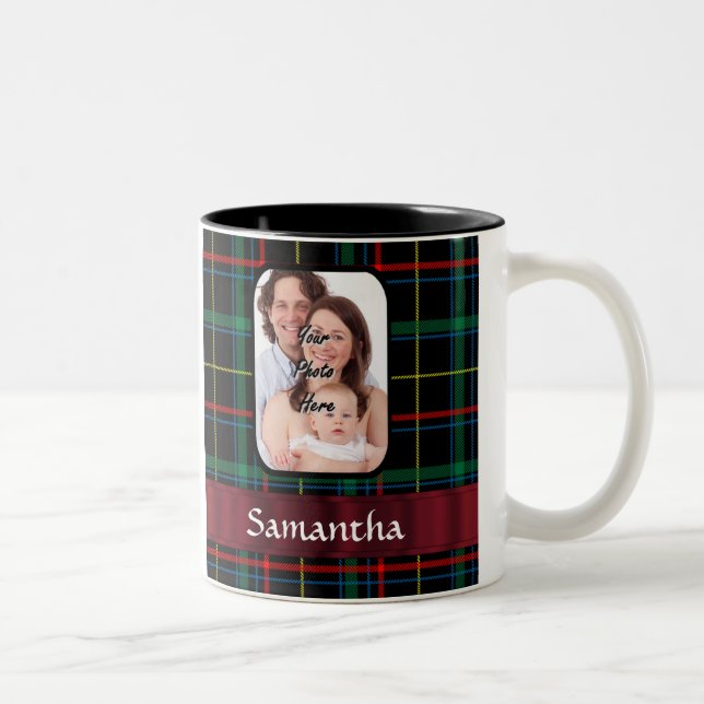 Red and green tartan Two-Tone coffee mug (Right)