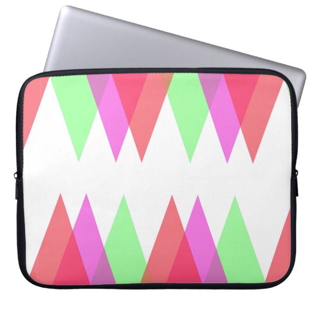 Red and green triangles laptop sleeve (Front)