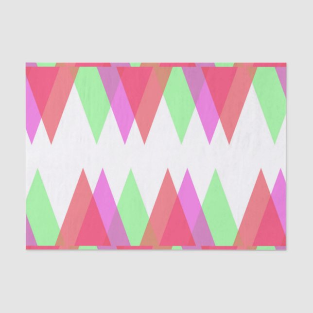 Red and green triangles tissue paper (Front)