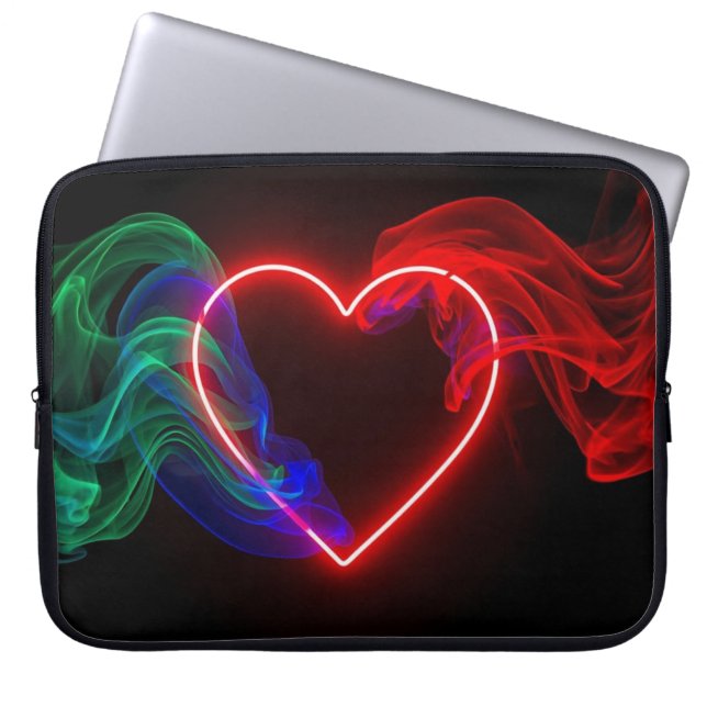 Red and Green Valentine Heart on Electronics Bag (Front)