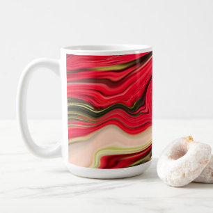 Red and Green Waves Coffee Mug