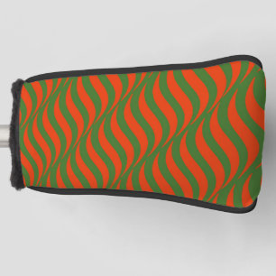 Red and Green Waves Golf Head Cover