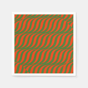 Red and Green Waves Napkin
