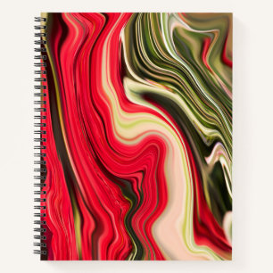 Red and Green Waves Notebook