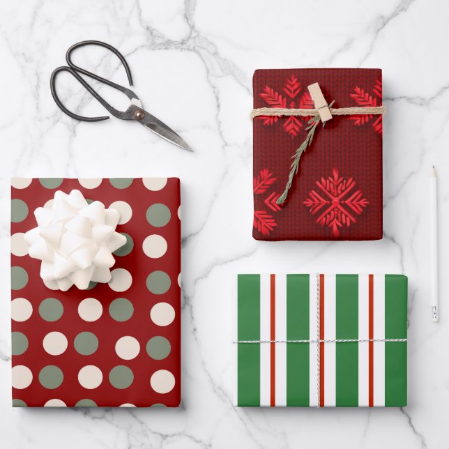 Red And Green  Wrapping Paper Sheet (Front)