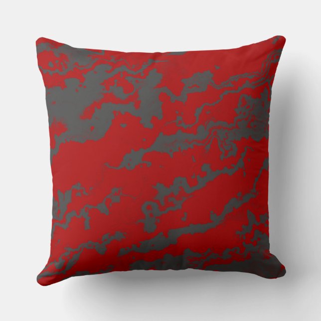 Red and Grey abstract Cushion (Back)