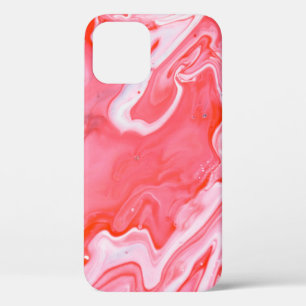 Red and grey abstract painting iPhone 12 case