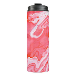 Red and grey abstract painting thermal tumbler