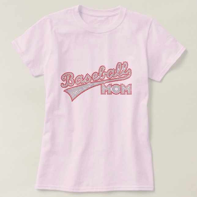 Red and Grey Baseball Mum Shirt (Design Front)