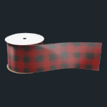 Red and Grey Buffalo Plaid Satin Ribbon<br><div class="desc">Red and grey buffalo plaid pattern,  this ribbon is fun for gift giving or decorating. MATCHING items in our collection.</div>