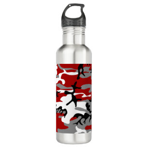 Red and Grey Camouflage, Military, Army 710 Ml Water Bottle