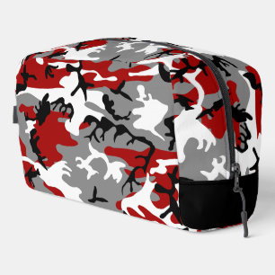 Red and Grey Camouflage, Military, Army Dopp Kit
