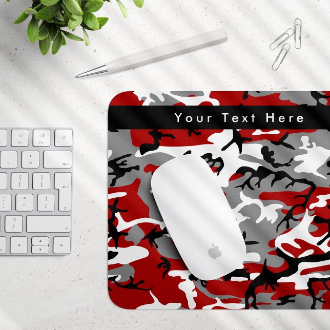 Red and Grey Camouflage, Military, Army Mouse Pad (Creator Uploaded)