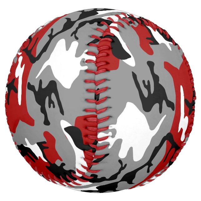 Red and Grey Camouflage, Military, Army Softball (Angled)