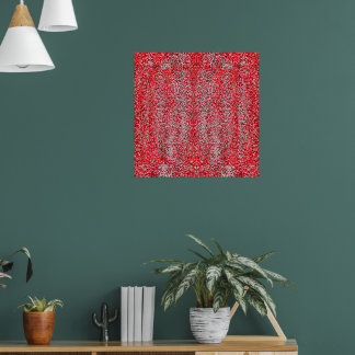 Red and Grey Dots Reflections Poster