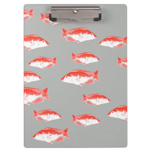 Red and grey fish clipboard