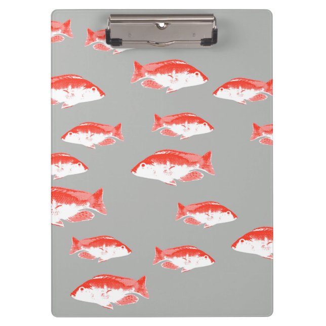 Red and grey fish clipboard (Front)