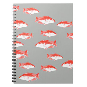 Red and grey fish notebook