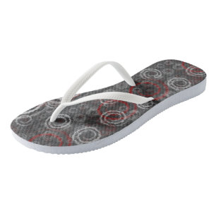 Red and Grey Geometric Abstract Jandals