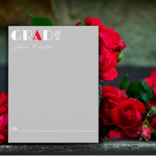 Red and Grey Graduation  Enclosure Card