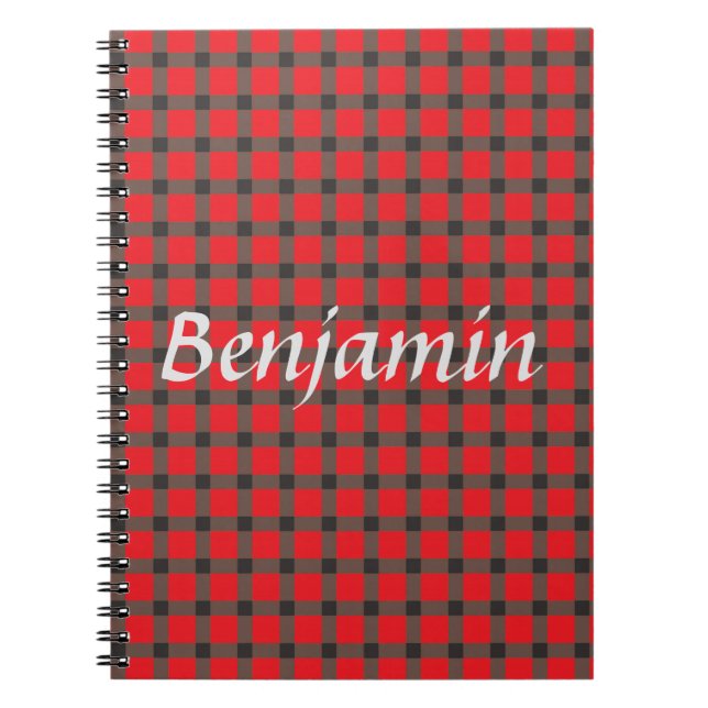 Red and Grey Plaid Notebook (Front)