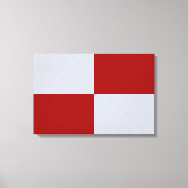 Red and Grey Rectangles Canvas Print (Front)