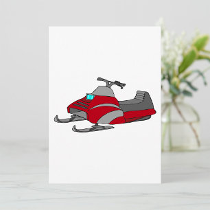 Red and Grey Snowmobile Invitation