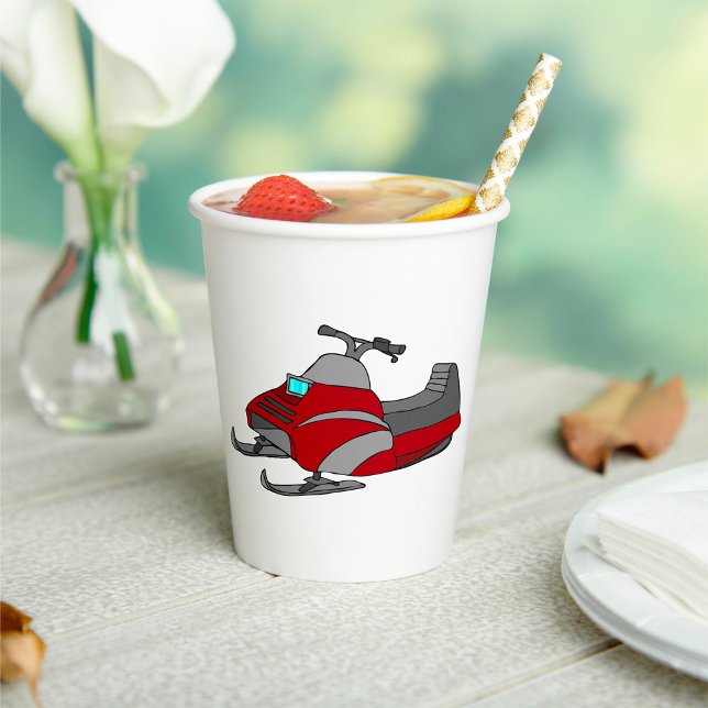Red and Grey Snowmobile Paper Cups (Creator Uploaded)