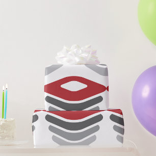 Red And Grey Stack Wrapping Paper