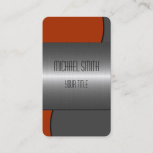 Red and Grey Stainless Steel Metal Business Card